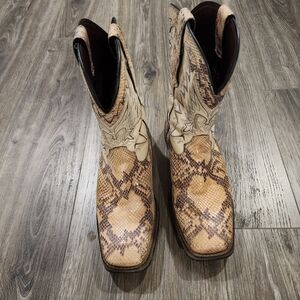 Durango Snake Skin Tan and Cream Rebel Boots